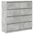 Komoda Betonowa Szara 100x35x99 cm Drewno klejone