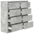 Komoda Betonowa Szara 100x35x99 cm Drewno klejone