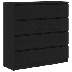 Komoda Czarny Dąb 100x35x99 cm Drewno klejone