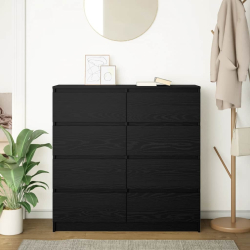 Komoda Czarny Dąb 100x35x99 cm Drewno klejone