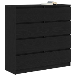Komoda Czarny Dąb 100x35x99 cm Drewno klejone