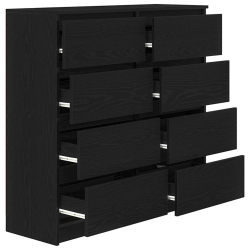 Komoda Czarny Dąb 100x35x99 cm Drewno klejone