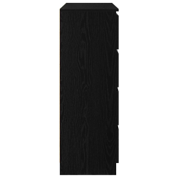Komoda Czarny Dąb 100x35x99 cm Drewno klejone
