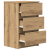 Szafka nocna z 3 szufladami Artisan Oak 39x35x65 cm