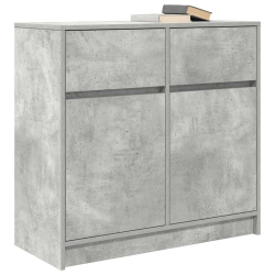 Komoda z szufladą Betonowa szarość 80x34x76 cm Drewno klejone