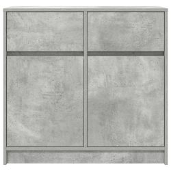 Komoda z szufladą Betonowa szarość 80x34x76 cm Drewno klejone