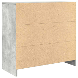 Komoda z szufladą Betonowa szarość 80x34x76 cm Drewno klejone