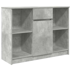Komoda z szufladą Betonowa szarość 101x35x76 cm Drewno klejone