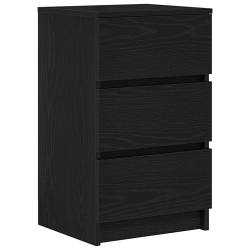 Szafka nocna z 3 szufladami Czarna 39x35x65 cm