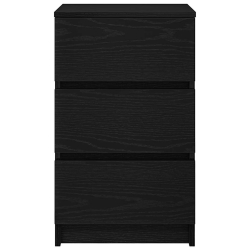 Szafka nocna z 3 szufladami Czarna 39x35x65 cm