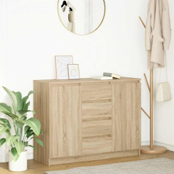 Komoda z szufladami Dąb Sonoma 100,5x35x76 cm Drewno klejone