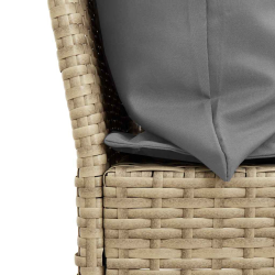 Sofa ogrodowa z poduszkami beżowy polirattan