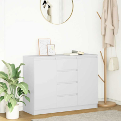 Komoda z szufladami Biała 100,5x35x76 cm Drewno klejone