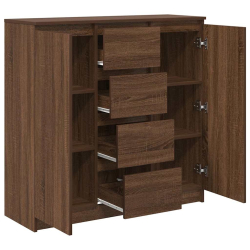 Komoda z szufladami Brązowy Dąb 100,5x35x98,5 cm Drewno klejone
