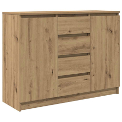 Komoda z szufladami Artisan Oak 100,5x35x76 cm Drewno klejone