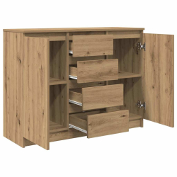 Komoda z szufladami Artisan Oak 100,5x35x76 cm Drewno klejone