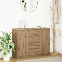 Komoda z szufladami Artisan Oak 100,5x35x76 cm Drewno klejone