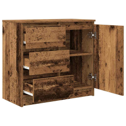 Komoda z szufladą Stare drewno 71x35x65 cm Drewno klejone