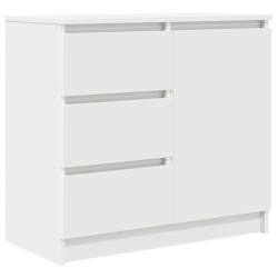 Komoda z szufladą Biała 71x35x65 cm Drewno klejone