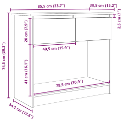 Konsola ze Szufladami Stare Drewno 85,5x38,5x74,5 cm