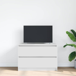 Szafka RTV Biała 80x35x54 cm Drewno klejone