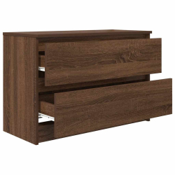 Szafka RTV Brązowy Dąb 80x35x54 cm Drewno klejone