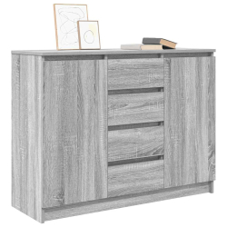 Komoda z szufladami Szara Sonoma 100,5x35x76 cm Drewno klejone