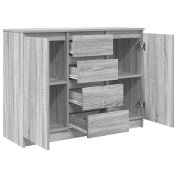 Komoda z szufladami Szara Sonoma 100,5x35x76 cm Drewno klejone