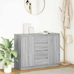 Komoda z szufladami Szara Sonoma 100,5x35x76 cm Drewno klejone