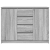 Komoda z szufladami Szara Sonoma 100,5x35x76 cm Drewno klejone