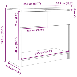 Konsola z szufladami Dąb wędzony 85,5x38,5x74,5 cm