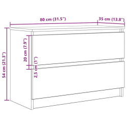 Szafka RTV Artisan Oak 80x35x54 cm Drewno klejone