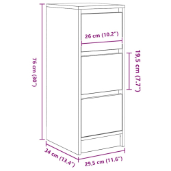 Komoda Stare drewno 29,5x34x76 cm Drewno klejone
