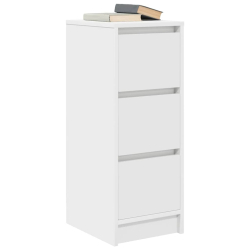 Komoda Biała 29,5x34x76 cm Drewno klejone