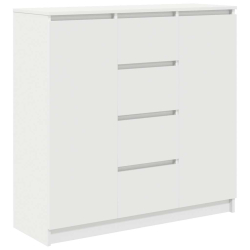 Komoda z szufladami Biała 100,5x35x98,5 cm Drewno klejone