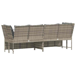 Sofa ogrodowa z poduszkami Jasnoszary polirattan