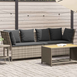 Sofa ogrodowa z poduszkami Jasnoszary polirattan