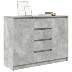 Komoda z szufladami Betonowy Szary 100,5x35x76cm Drewno klejone