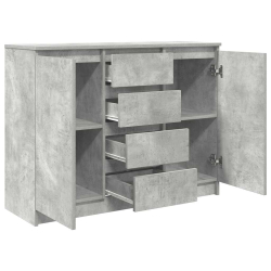Komoda z szufladami Betonowy Szary 100,5x35x76cm Drewno klejone