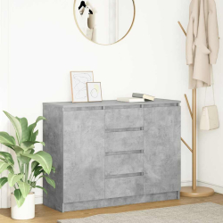 Komoda z szufladami Betonowy Szary 100,5x35x76cm Drewno klejone