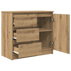 Komoda z szufladą Artisan Oak 71x35x65 cm Drewno klejone