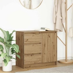Komoda z szufladą Artisan Oak 71x35x65 cm Drewno klejone