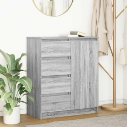 Komoda z szufladami Szary Sonoma 71x35x84 cm Drewno klejone