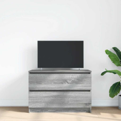 Szafka RTV Szara Sonoma 80x35x54 cm Drewno klejone