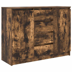 Komoda z szufladami Dąb wędzony 100,5x35x76 cm Drewno klejone