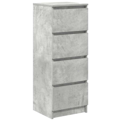 Komoda Betonowa Szara 37,5x35x99 cm Drewno klejone