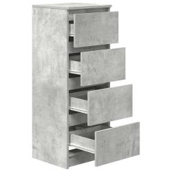 Komoda Betonowa Szara 37,5x35x99 cm Drewno klejone