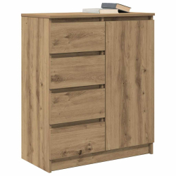 Komoda z szufladami Artisan Oak 71x35x84 cm Drewno klejone