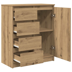 Komoda z szufladami Artisan Oak 71x35x84 cm Drewno klejone