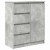 Komoda z szufladami Betonowa szarość 71x35x84 cm Drewno klejone